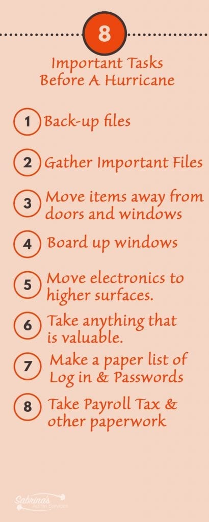 8 important tasks before a hurricane