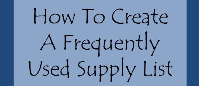 frequently used supply list
