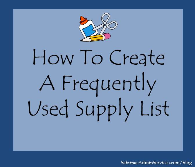 frequently used supply list