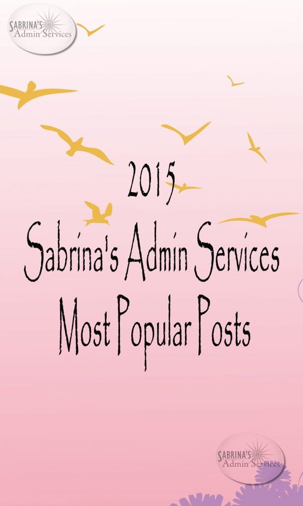 2015 Sabrina's Admin Services Most Popular Posts