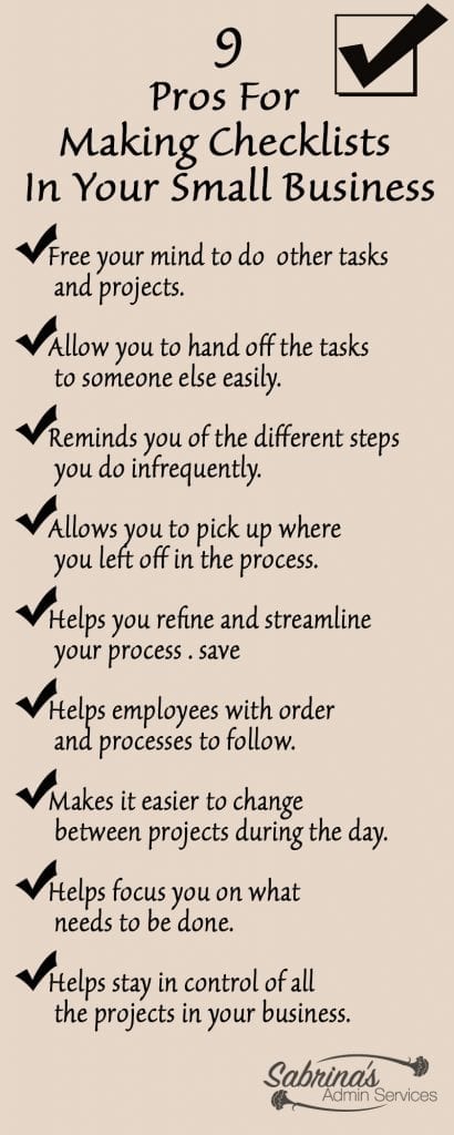 9 Pros For Making Checklists In Your Small Business