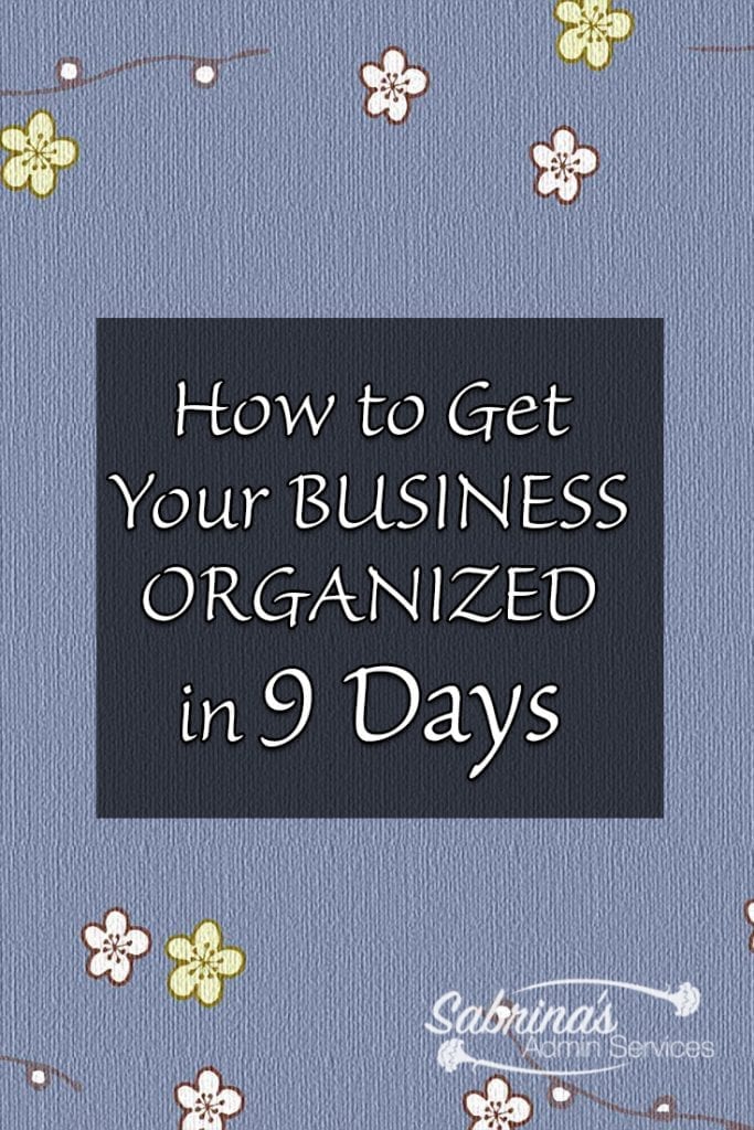 How to get your business organized in 9 Days