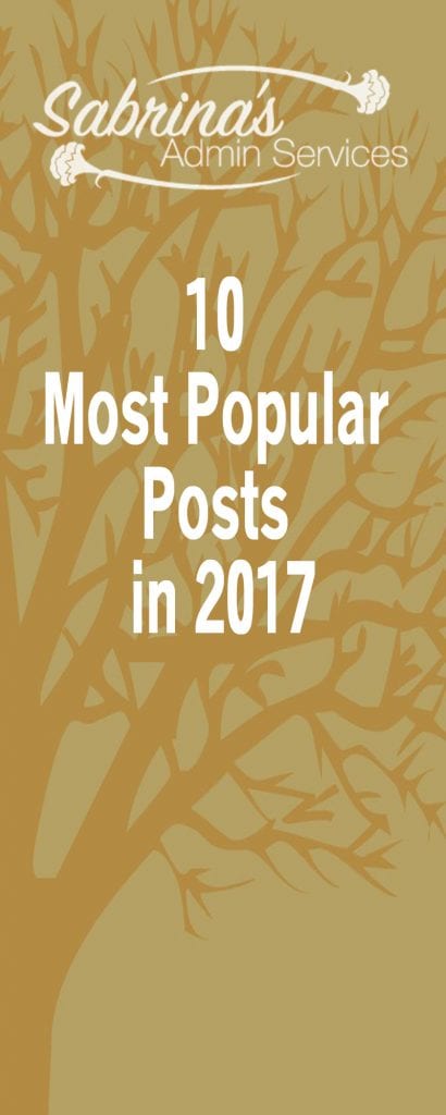 Sabrina's Admin Services Top 10 Most Popular Posts in 2017