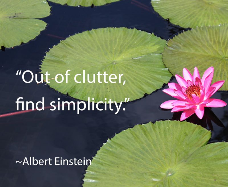 Out of clutter, find simplicity Albert Einstein