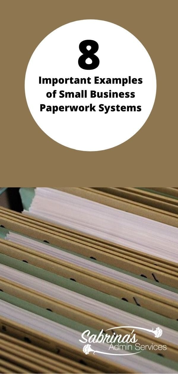 8 Important Examples of Small Business Paperwork Systems - long image