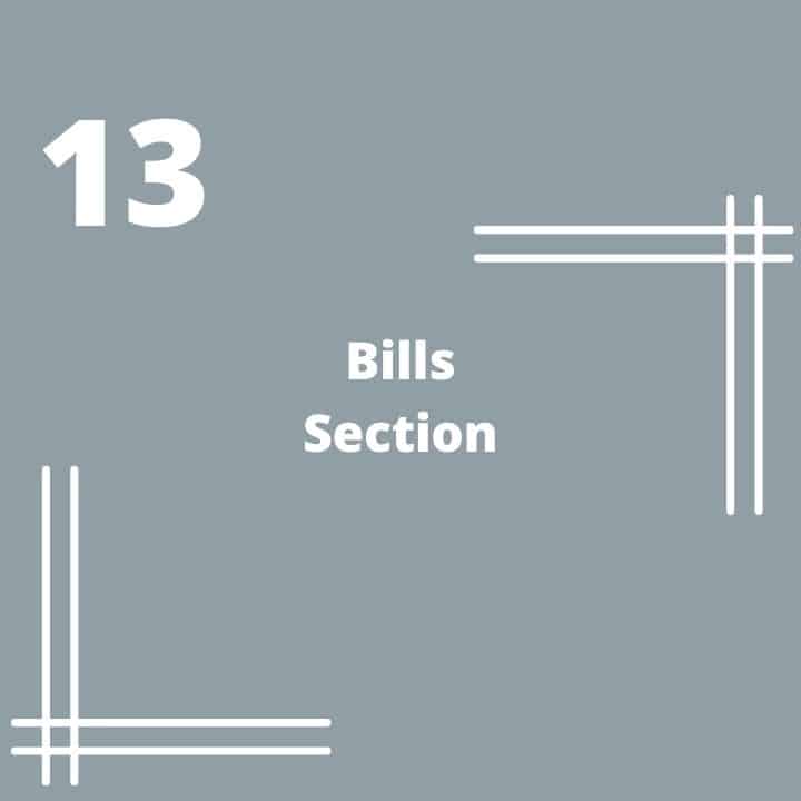 Bills Section