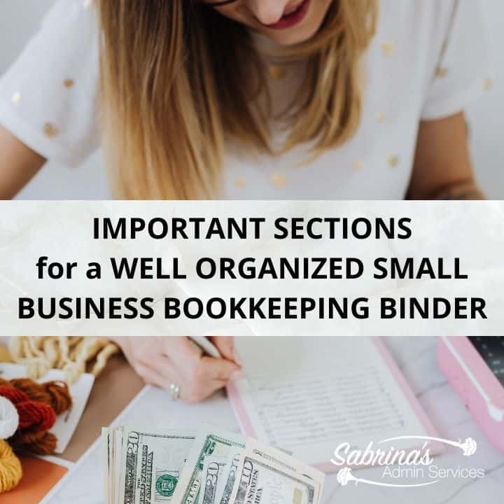 Important Sections for a Well Organized Small Business Bookkeeping Binder - square