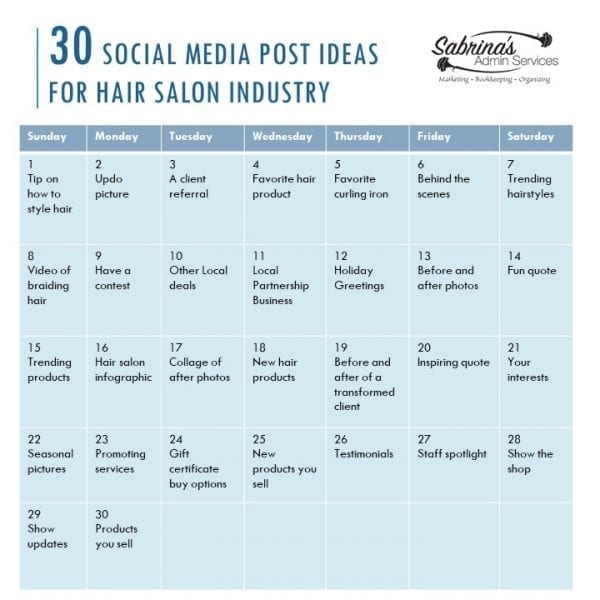 social media post ideas for hair salon industry