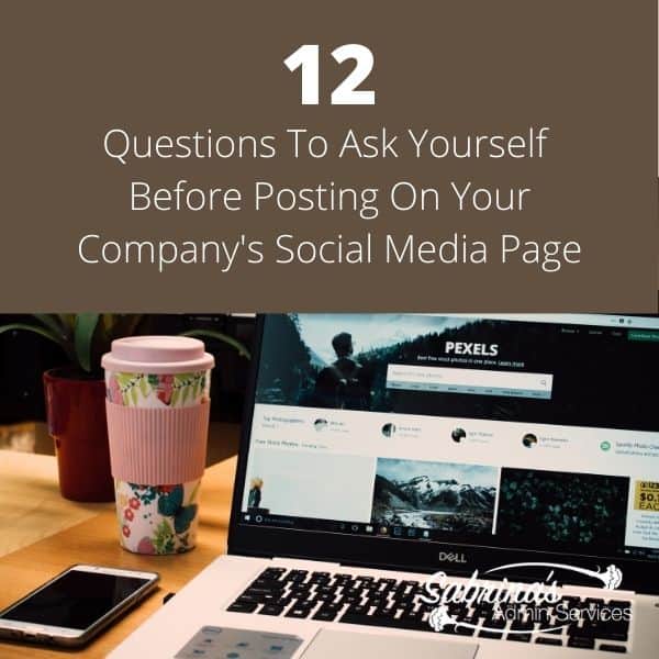 12 Questions To Ask Before Posting On Your Company's Social Media Page - square image