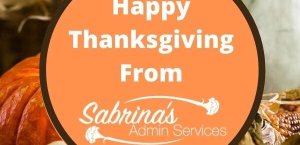Happy Thanksgiving from Sabrina's Admin Services - featured image