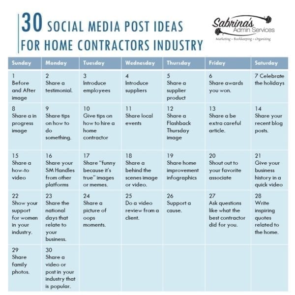 30 Social Media Post Ideas for Home Contractors Industry - image