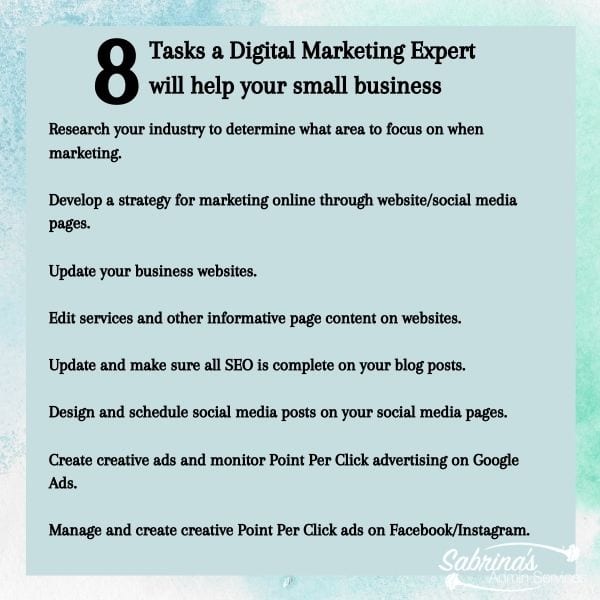 8 Tasks a Digital Marketing Expert will help your small business 