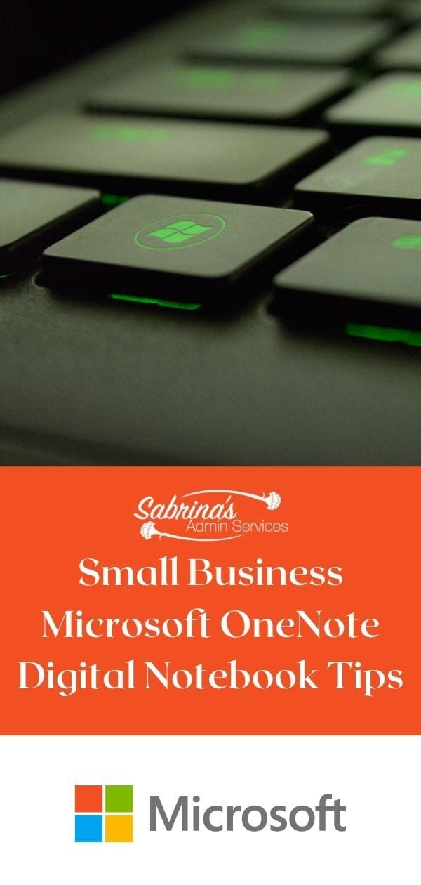 Small Business Microsoft OneNote Digital Notebook Tips long image