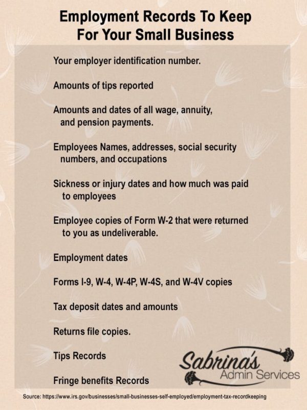 Employee Records to Keep for Your Small Business - infographic