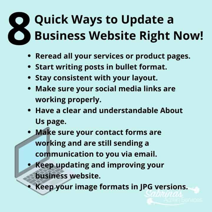 8 Quick Ways to Update a Business Website Right Now - square image list