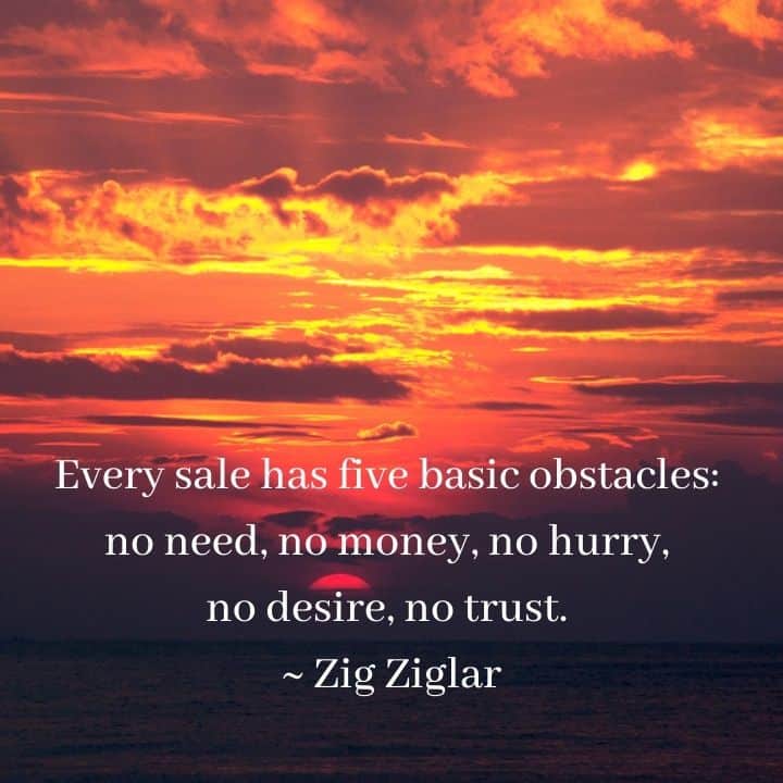 Zig Ziglar quote about selling