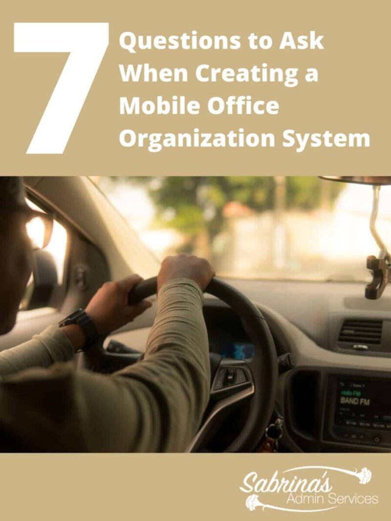7 Questions to as when creating a mobile office organization system - #smallbusiness #mobileofficesetup #caroffice