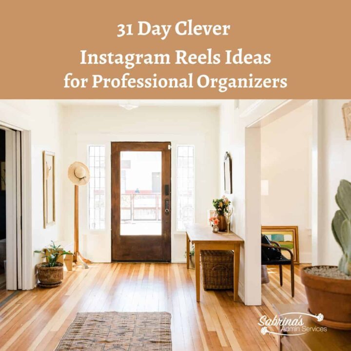 Instagram Reels Ideas for Professional Organizer square image