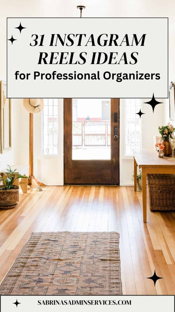 Instagram Reels Ideas for Professional Organizer long image