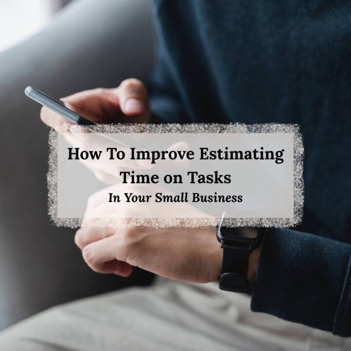 A person holding their phone and texting and the title in the center of image - square image