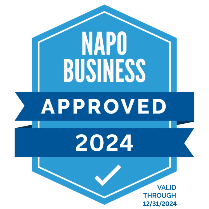 Sabrina's Organizing & Admin Services was NAPO Business Approved 2024 badge
