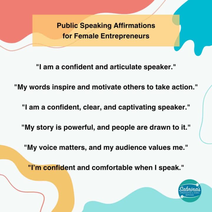 Public Speaking Affirmations for Female Entrepreneurs list
