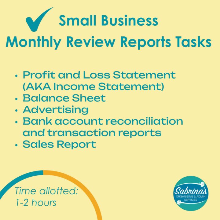 a list of the Monthly review report tasks from the post - square image