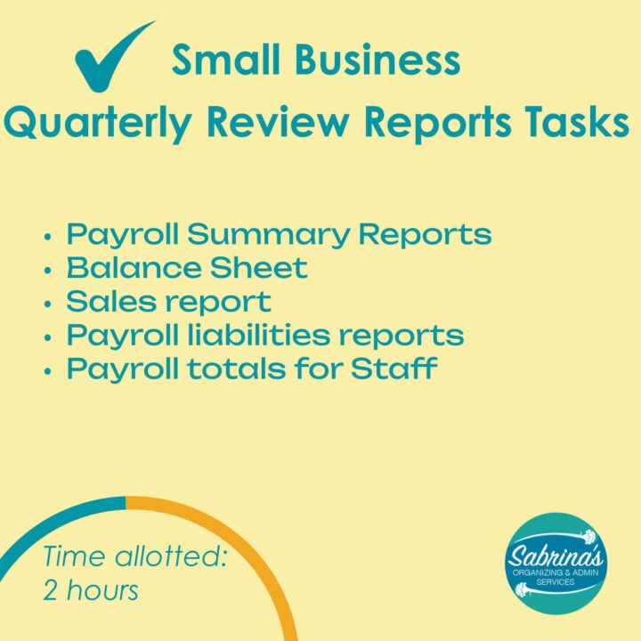 a list of the Quarterly review report tasks from the post - square image