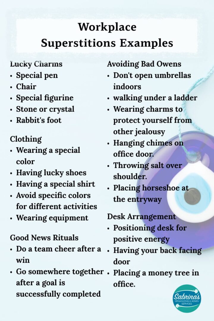list of examples of superstitions on the post that are listed in the post - pinterest size image
