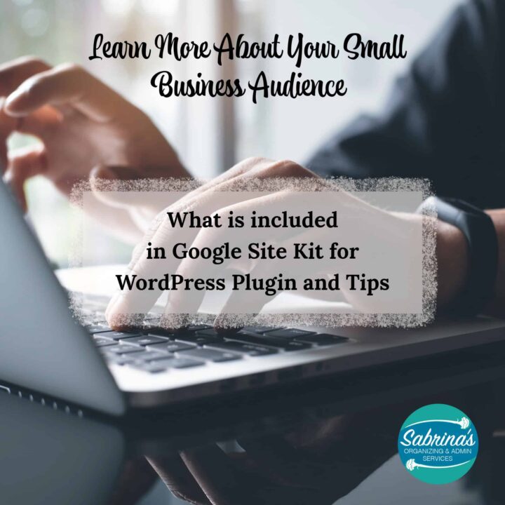 a person's hands on a keyboard, title of the post in the center. At the top it says Learn more about Your Small business audience - square size image