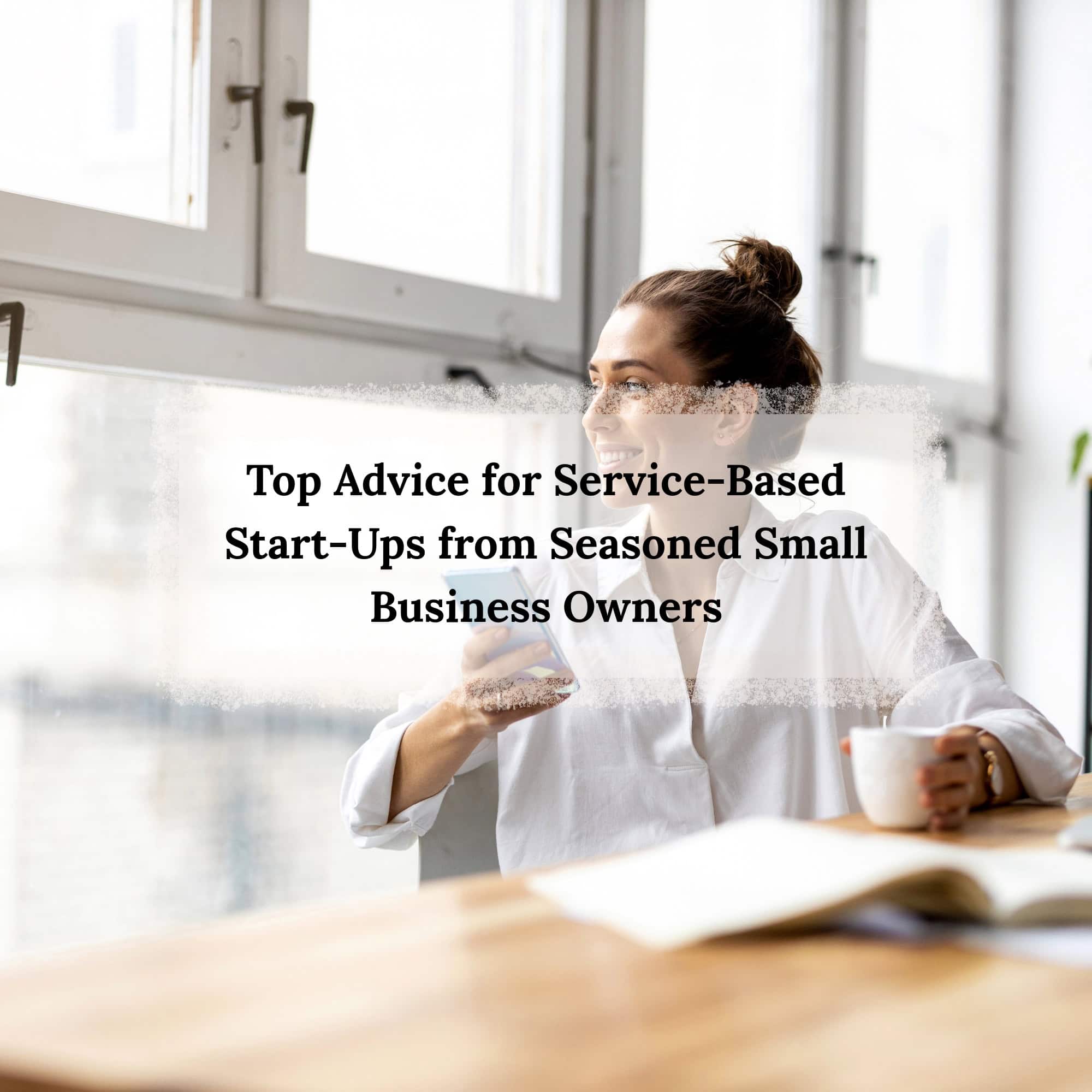 Square image with a woman looking at a window sitting at a table. Title of posts overlay the center of the image