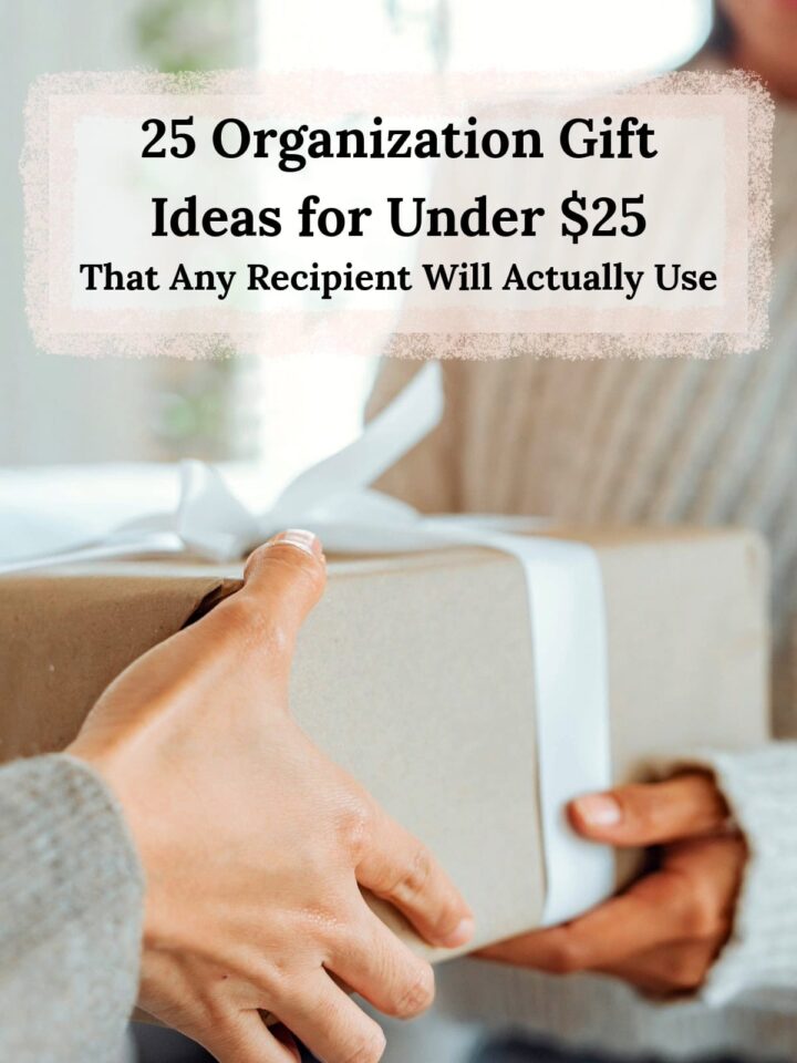 a person giving a gift box with a bow on it to another person - post title at the top center - image is for pinterest