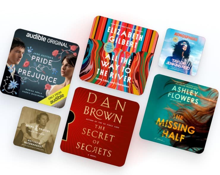 audible ad - showing books from authors that are on audible