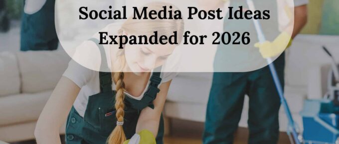 a man and a woman cleaning a room - title of post in the top center - square image -with our logo at the bottom right corner